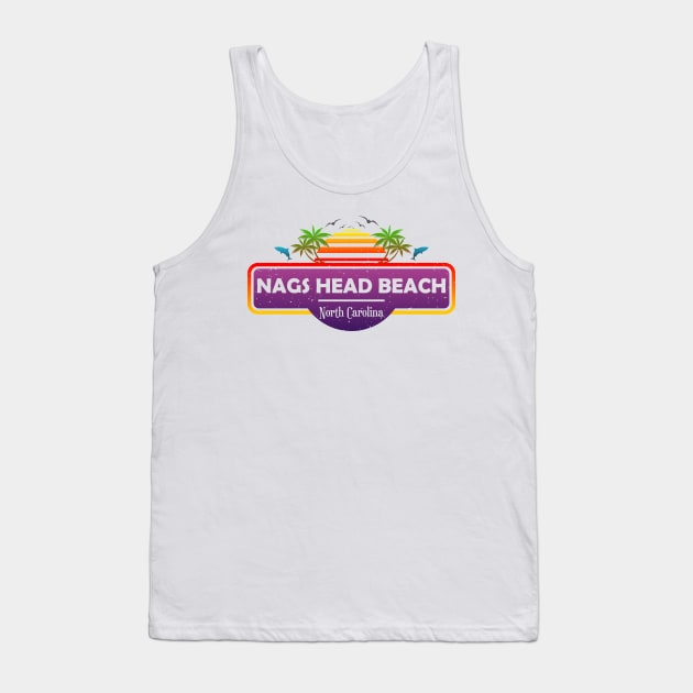 Nags Head Beach North Carolina, Palm Trees Sunset Summer Tank Top by Jahmar Anderson